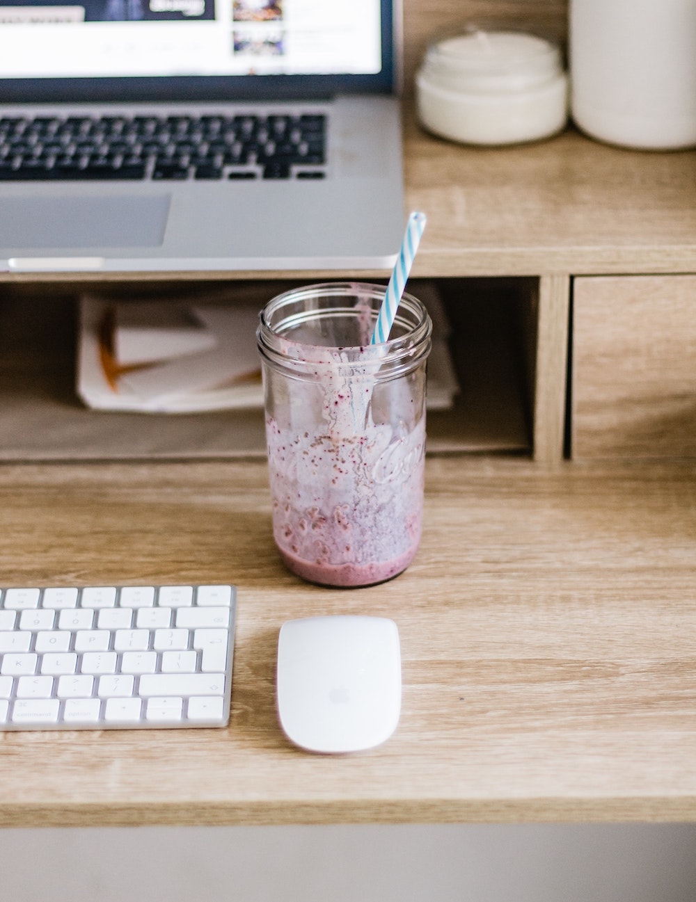 Smoothie at the desk